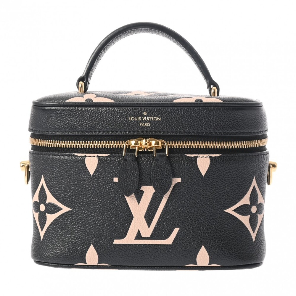 Louis Vuitton Empreinte Vanity Two Tone Black Beige Tan Leather Handbag
